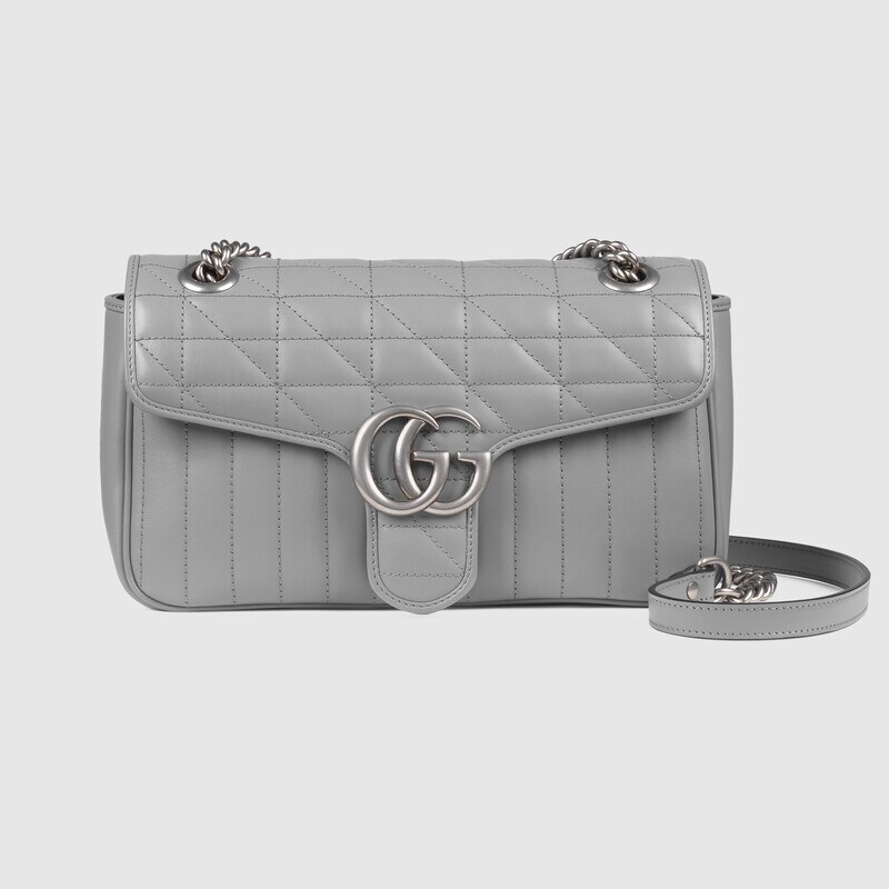 Marmont Small Matelasse Shoulder Bag 443497 Dark grey